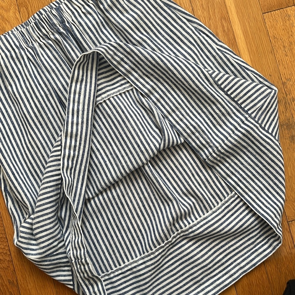 J. Crew XXS Nautical Blue & White Striped Linen Blend Skirt with Pockets - Picture 7 of 11